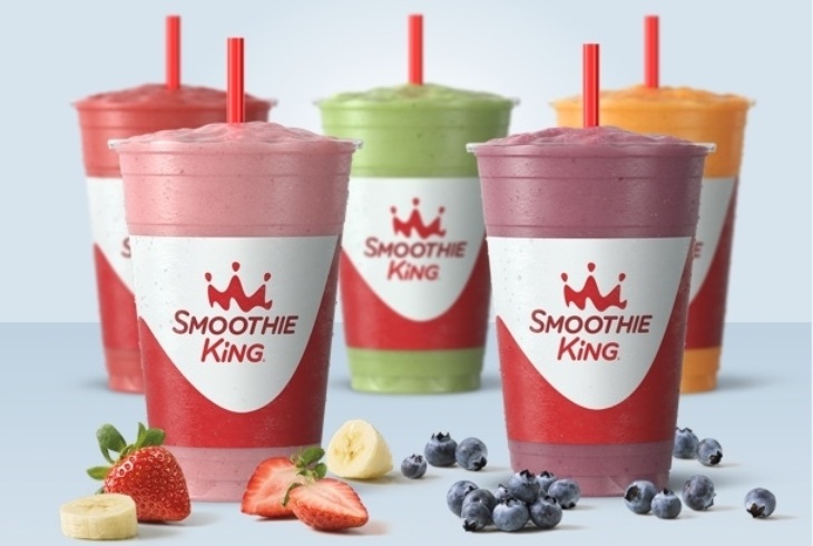 group smoothie shot with ingredients